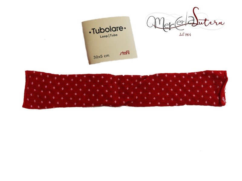Tubolare Stafil Pois rosso-bianco