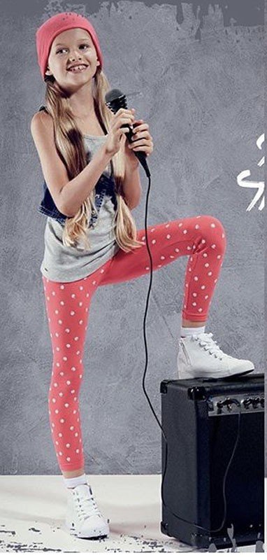 Pantacollant Bimba Microfibra 70 den - Pois Bianchi
