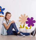 Pantacollant Bimba microfibra Jeans - Fiori