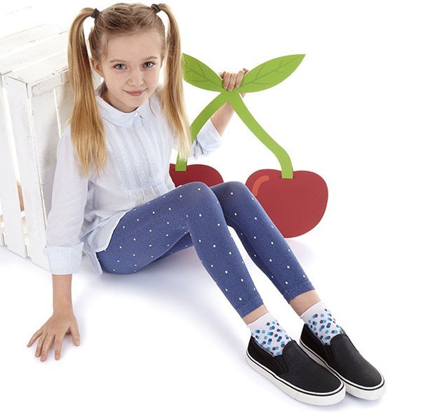Pantacollant Bimba microfibra Jeans - Pois