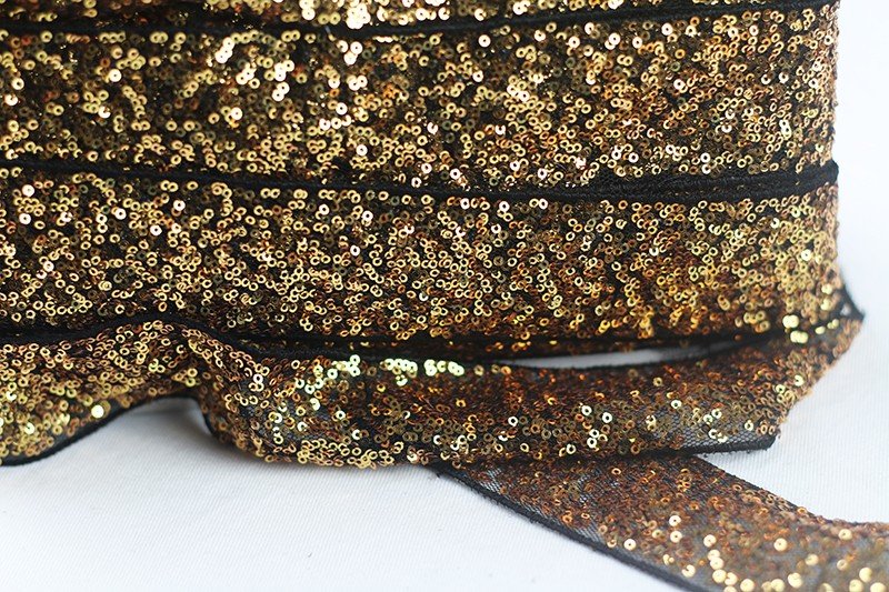 Bordo paillettes Oro brunito