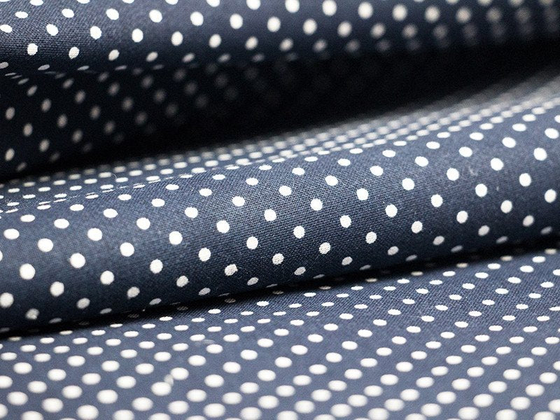 Tessuto Cotone fantasia Pois Piccoli base scura
