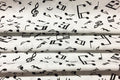 Tessuto Cotone stampa note  musicali