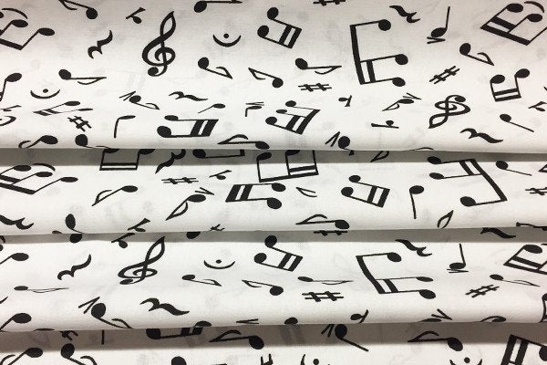 Tessuto Cotone stampa note  musicali