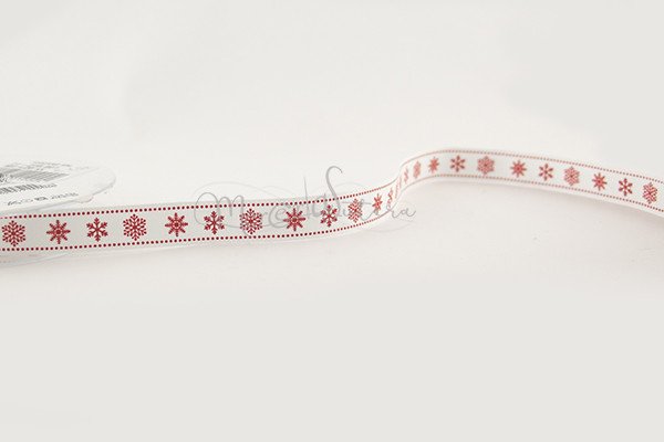 Nastro cotone con fiocchi di neve