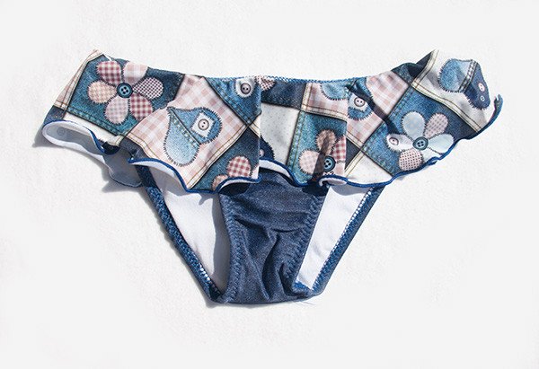 Costume Slip Bimba Volant - Linea Mare Blu