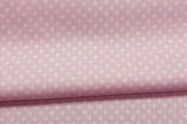Tessuto in rigatino con pois