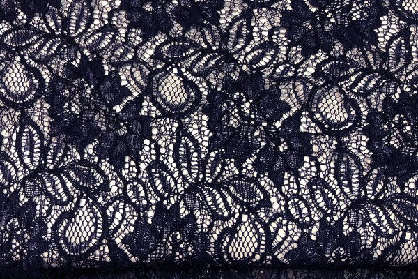 Tessuto in pizzo blu