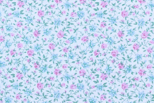 Tessuto Cotone fantasia Fiori Bianco/Rosa