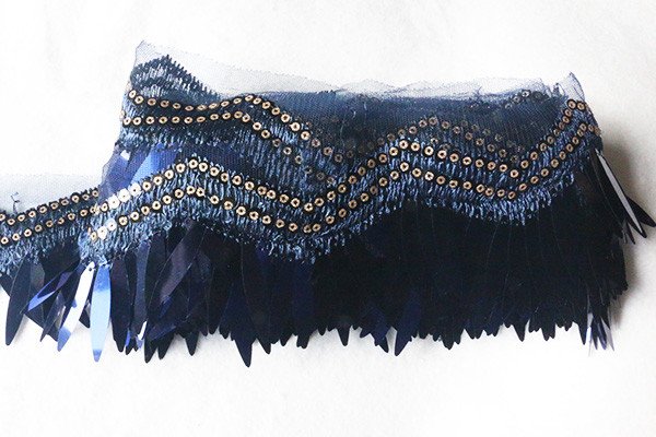 Passamaneria Paillettes blu-oro
