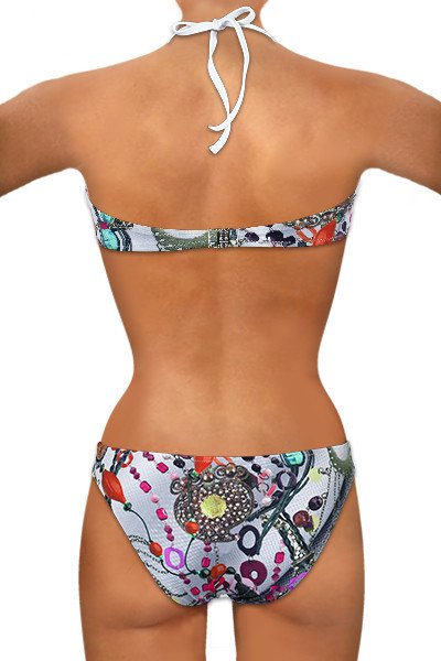 Bikini coppe rigide con perle - coppa C/E