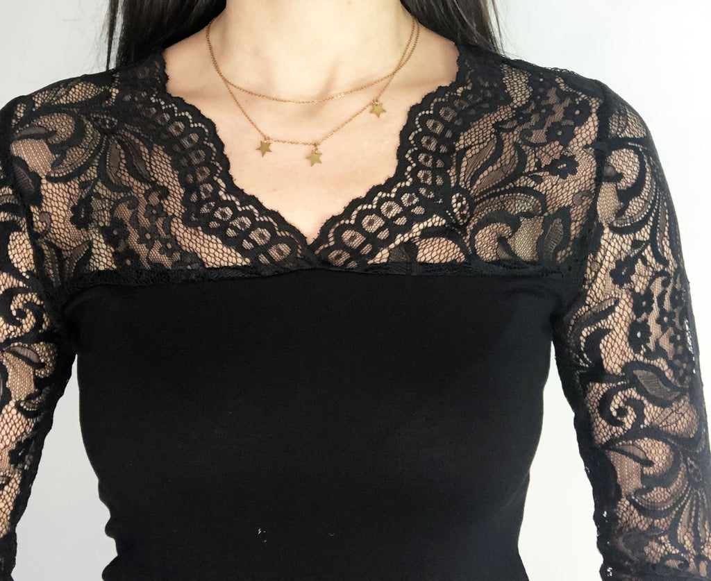 Maglia in pizzo a V - Promise