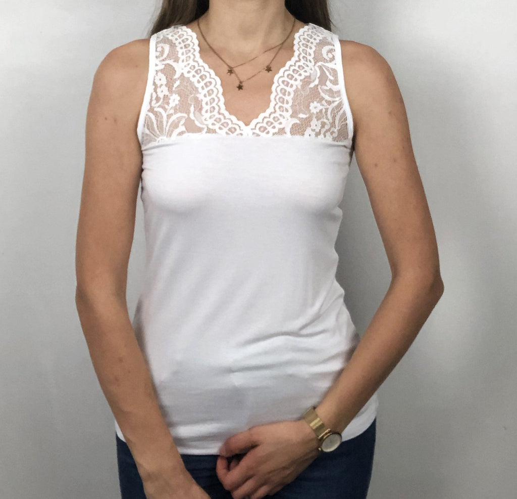 Canotta con pizzo scollo a V - Promise