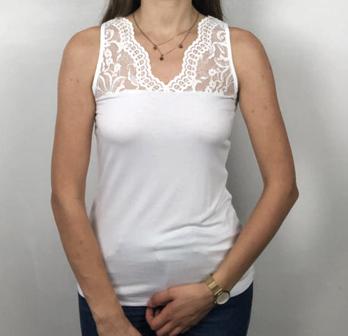 Canotta con pizzo scollo a V - Promise