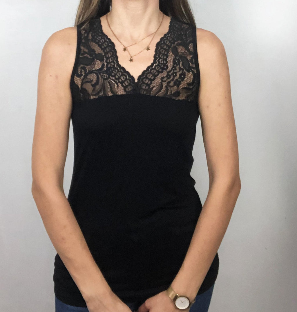 Canotta con pizzo scollo a V - Promise