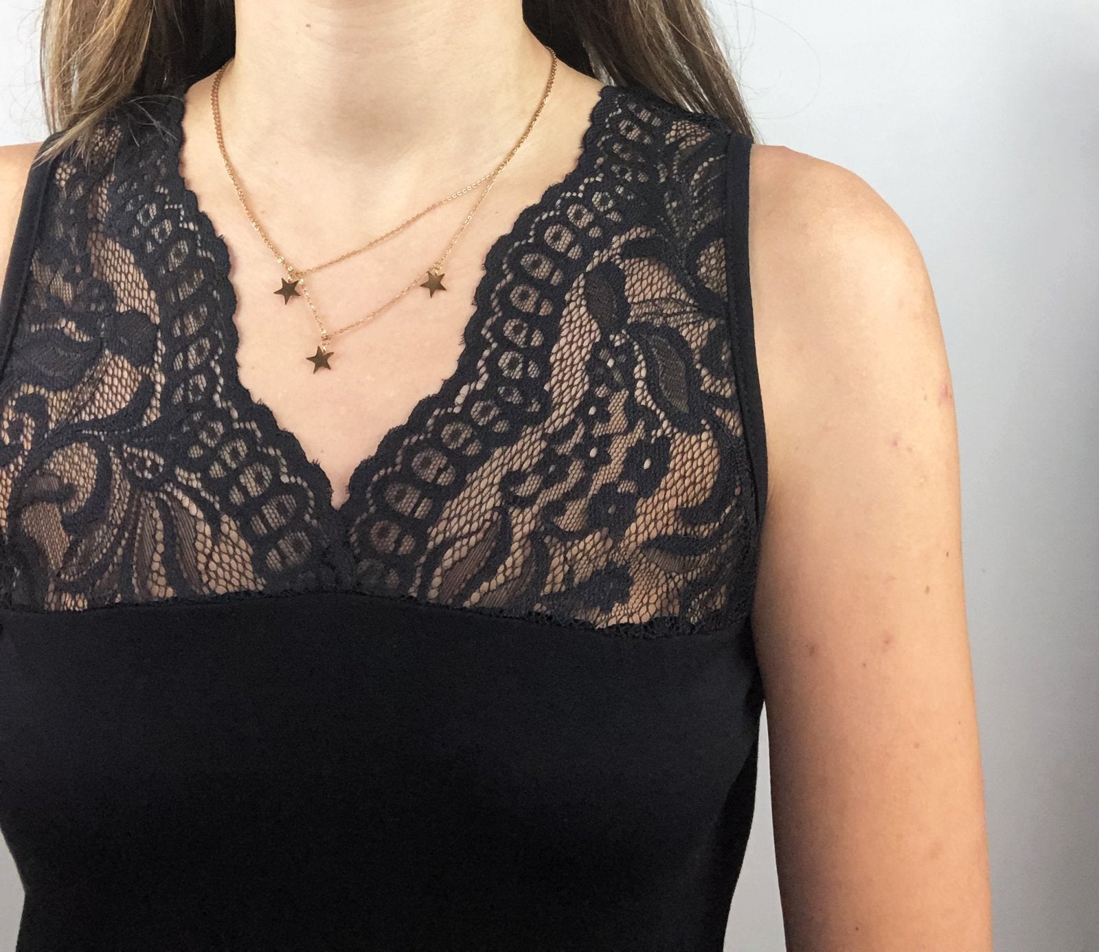 Canotta con pizzo scollo a V - Promise