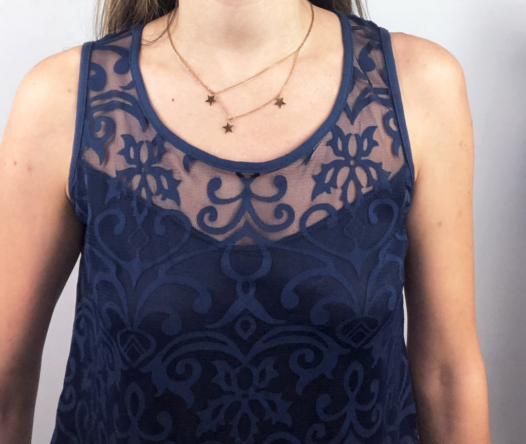 Canotta in tulle e pizzo - Janira art. Henna