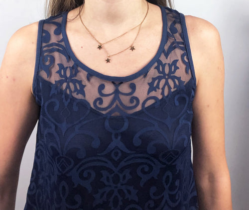 Canotta in tulle e pizzo - Janira art. Henna
