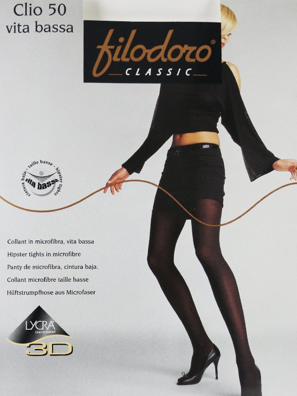 Collant donna microfibra Clio 50 Vita Bassa - Filodoro