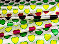 Tessuto raso cuori multicolor - h. 140 cm