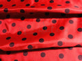 Tessuto in raso pois neri - h. 150 cm