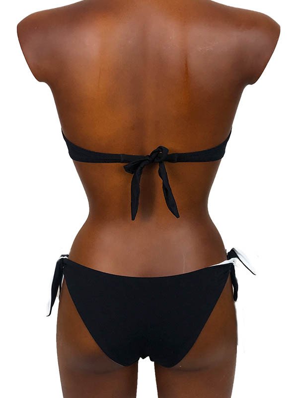 Bikini fascia bicolore con pietre - GIADA MARINA