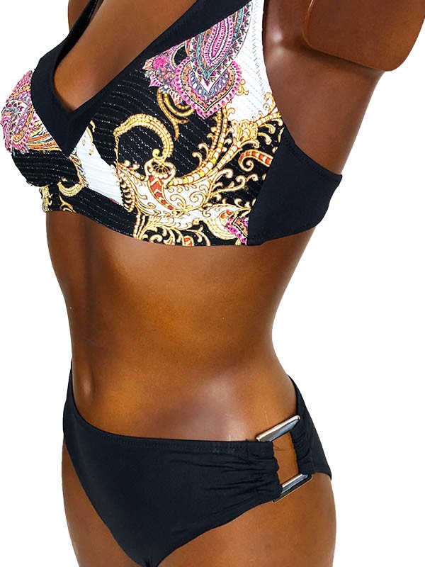 Bikini triangolo cachemire lurex - LINEA MARE BLU