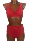Bikini triangolo + slip vita alta - LINEA MARE BLU