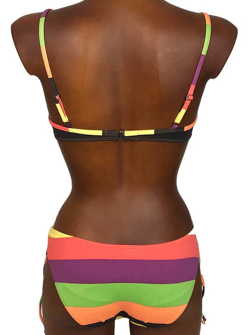 Bikini fascia righe multicolor - DOCOR