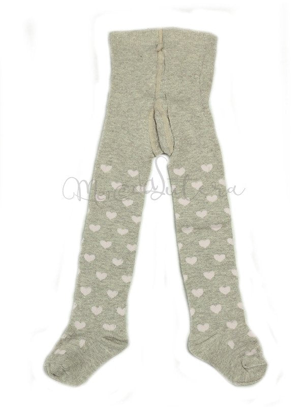 Collant neonato caldo cotone e misto lana - cuori mélange - LOLLICò