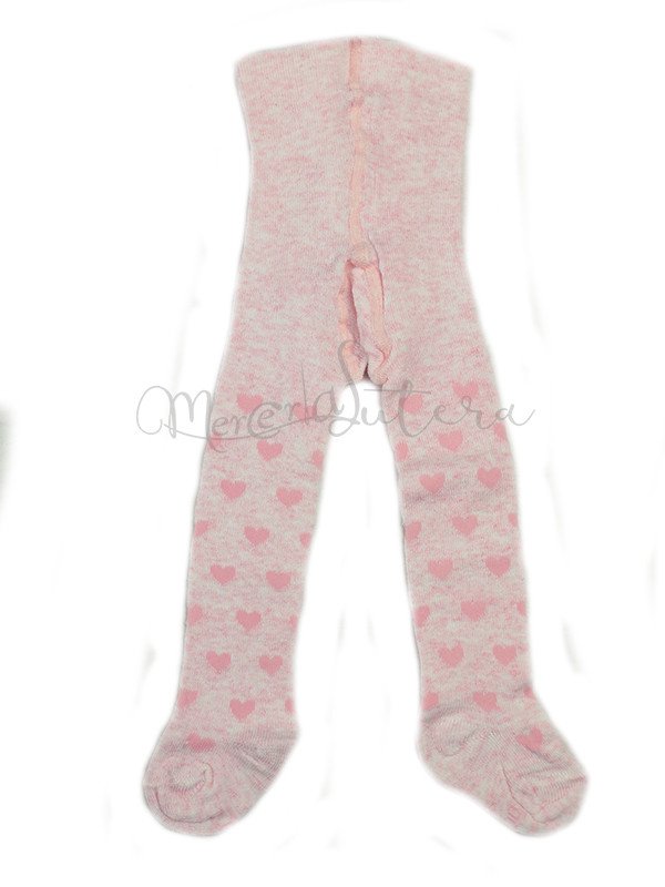 Collant neonato caldo cotone e misto lana - cuori mélange - LOLLICò