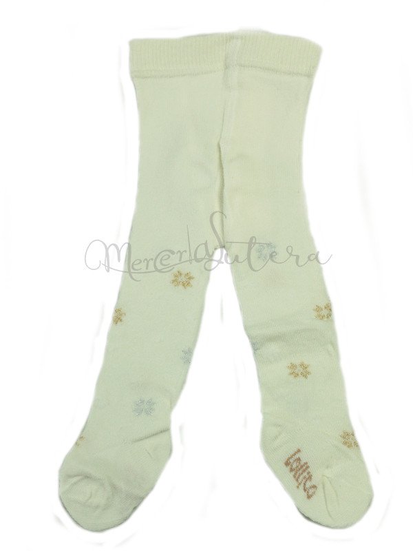 Collant neonato caldo cotone - fiocchi di neve lurex - LOLLICò