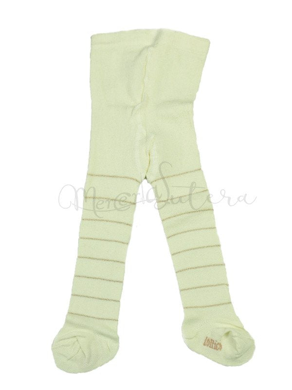 Collant neonato caldo cotone righe lurex oro - LOLLICò