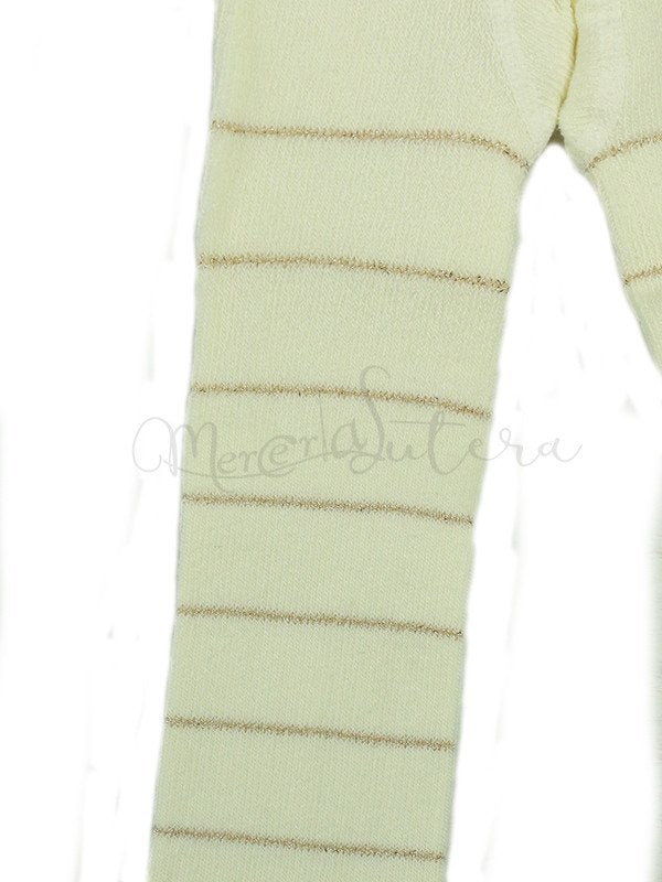 Collant neonato caldo cotone righe lurex oro - LOLLICò