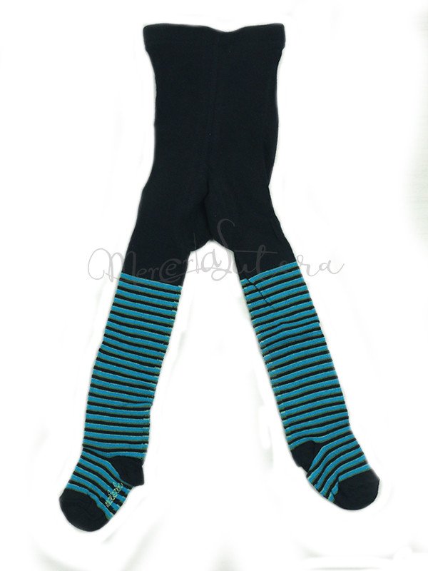 Collant neonato caldo cotone righe e orsetto - MALERBA