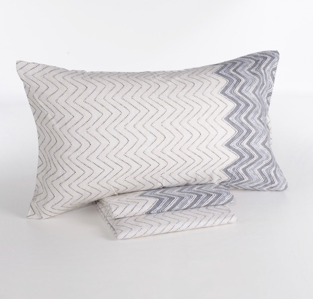 Completo letto singolo in flanella CHEVRON - Maè by ViaRoma,60
