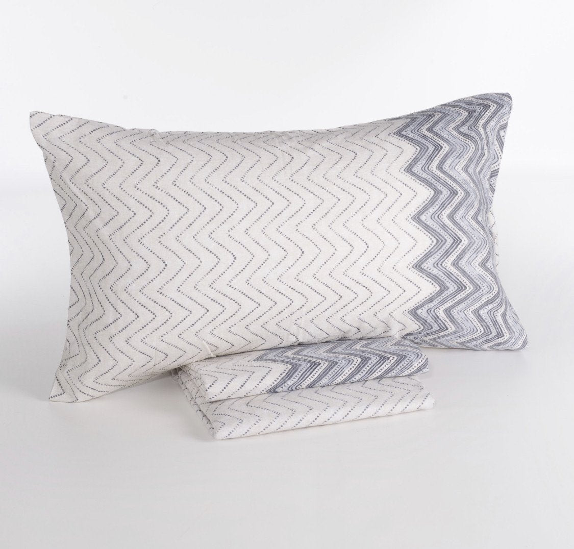Completo letto singolo in flanella CHEVRON - Maè by ViaRoma,60