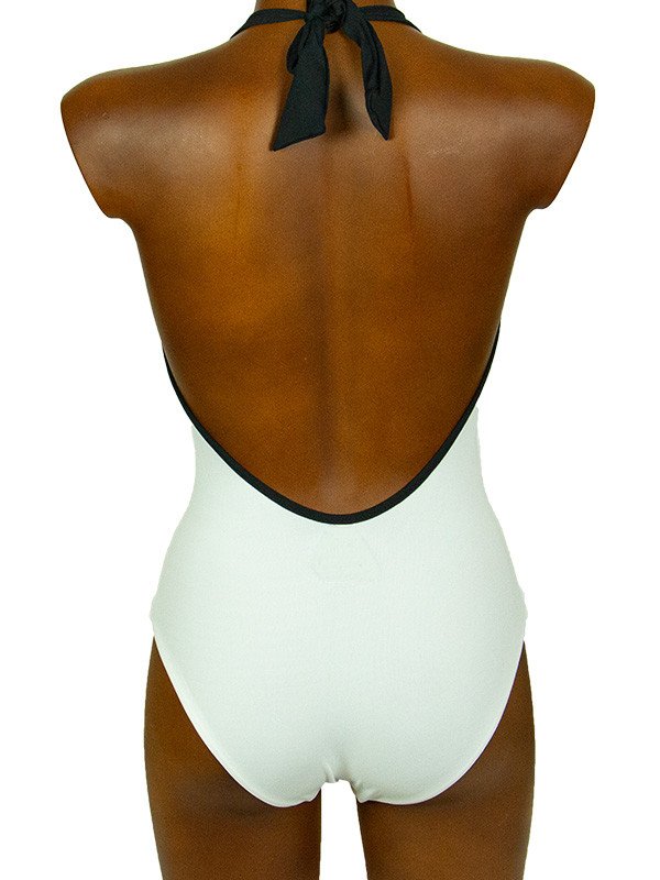 Costume intero double-face - scollo a V - Linea Mare Blu