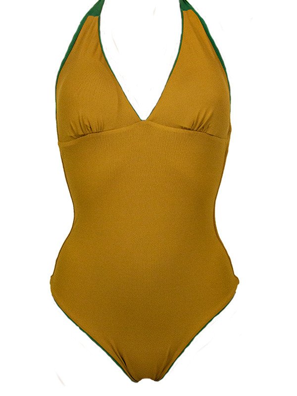 Costume intero double-face - scollo a V - Linea Mare Blu