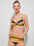 Bikini reggiseno e slip vita alta righe lurex - GISELA