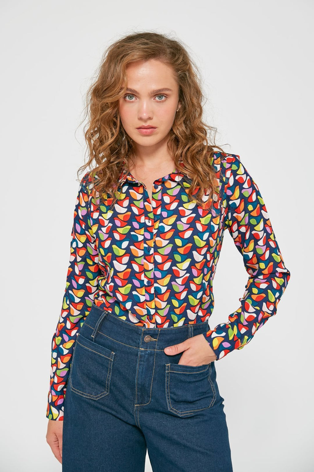 Camicia donna stampa multicolor
