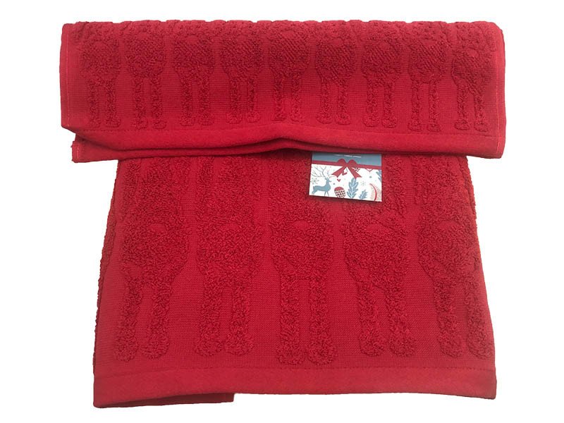 Coppia asciugamani set 1+1 Natale Gnomi stilizzati - Maè by ViaRoma,60