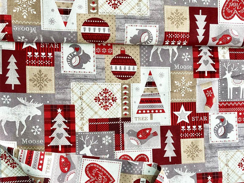 Tessuto natalizio patchwork