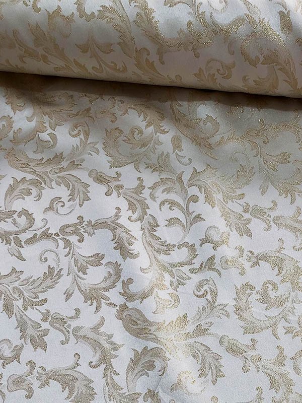 Tessuto natalizio damasco ramage lurex