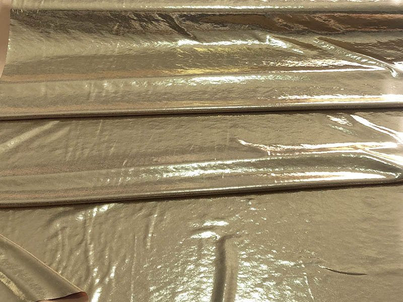 Tessuto in maglia elasticizzata lurex oro - Polyspan MILK