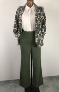Giacca jacuard fiori verde - Naif