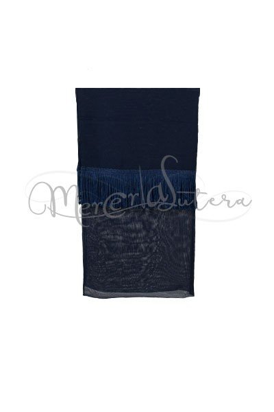 Stola Basic con Frangia Blu