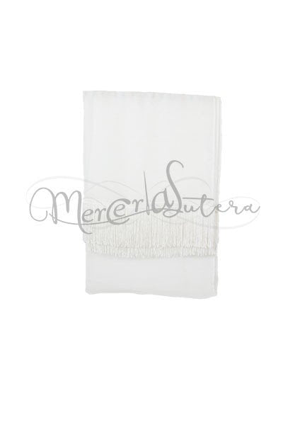 Stola Basic con Frangia Bianco