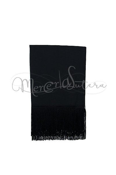 Stola Basic con Frangia Nero