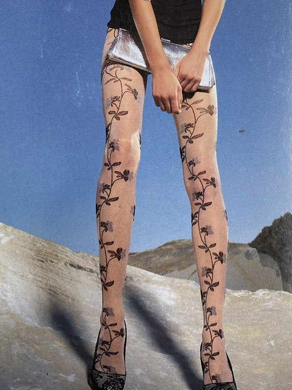Collant donna Flower bicolore - DIRK - TRASPARENZE